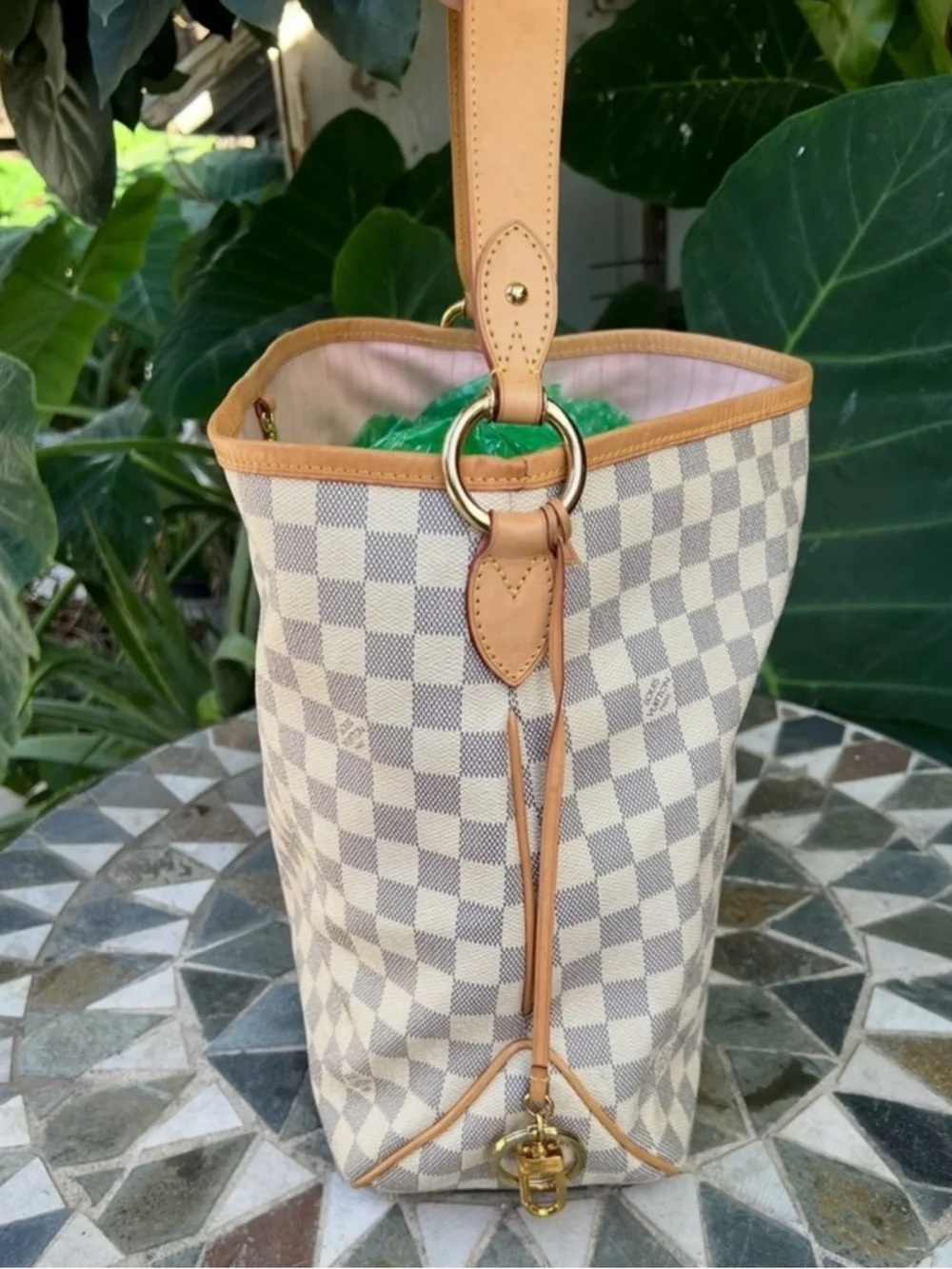 Louis Vuitton Delightful Damier Azul MM shoulder bag tote pink - Picture 4 of 11
